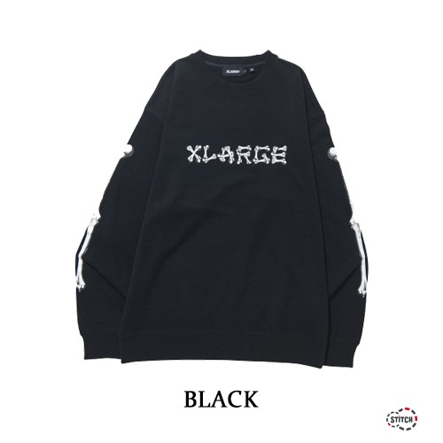 セール エクストララージ スウェット クルーネック X Large Bone Logo Crewneck Sweat トレーナー ブラック ライトブルー Xlarge メンズ 正規販売店舗 Stitch 通販 Yahoo ショッピング
