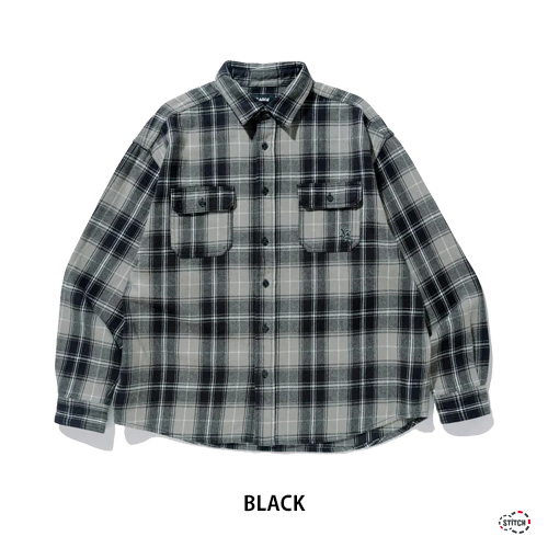 セール XLARGE エクストララージ HEAVY WEIGHT FLANNEL SHIRT 101223014006 ヘビーウェイト フランネルシャツ 長袖 トップス カットソー 羽織 X-LARGE正規取扱店