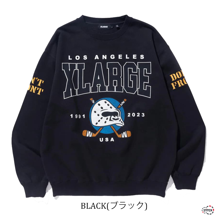 セール XLARGE エクストララージ HOCKEY CREWNECK SWEAT 101231012004 ホッケー クルーネック スウェット 刺繍 ストリート X-LARGE正規取扱店