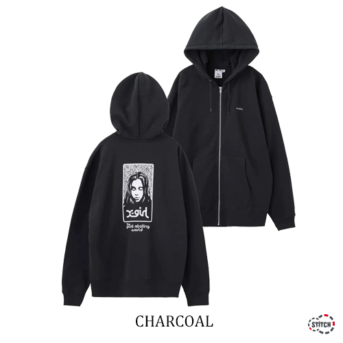 X-girl エックスガール NOISE FACE ZIP UP SWEAT HOODIE 105223012008