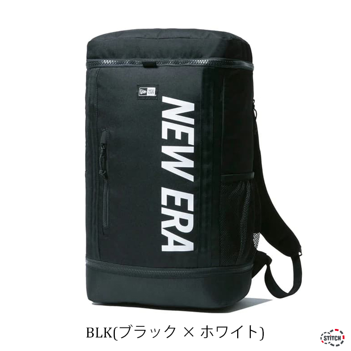 NEW ERA ニューエラ BOX PACK NE LOGO BLK 13529453 ボックスパック 32L プリントロゴ ブラック × ホワイト リュック かばん ブランド 正規取扱店