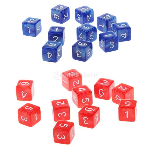 【ぎ】　アジア限定　六属性サイコロ D6ダイス 6面 サイコロ 骰子 賽子 アクリル製 16mm D&D RPGゲーム用