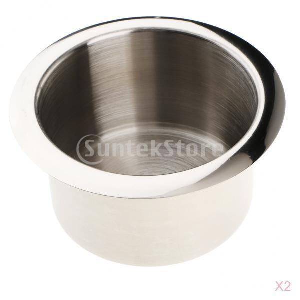 2個 ステンレス製 ドリンクホルダー カップホルダー 埋め込み 内径84mm キャンピングカーRV対応 高品質 内装パーツ スチールカップ
