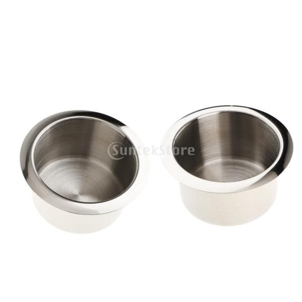 2個 ステンレス製 ドリンクホルダー カップホルダー 埋め込み 内径84mm キャンピングカーRV対応 高品質 内装パーツ スチールカップ
