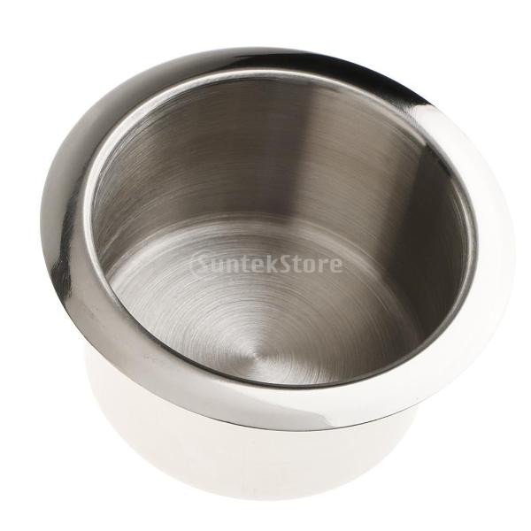 2個 ステンレス製 ドリンクホルダー カップホルダー 埋め込み 内径84mm キャンピングカーRV対応 高品質 内装パーツ スチールカップ