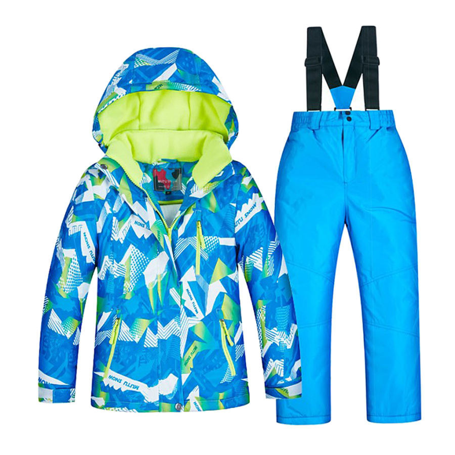 子供スキースーツセット-フード付きジャケットと雪よだれかけズボン2の冬防寒着の衣装セット｜stk-shop｜12