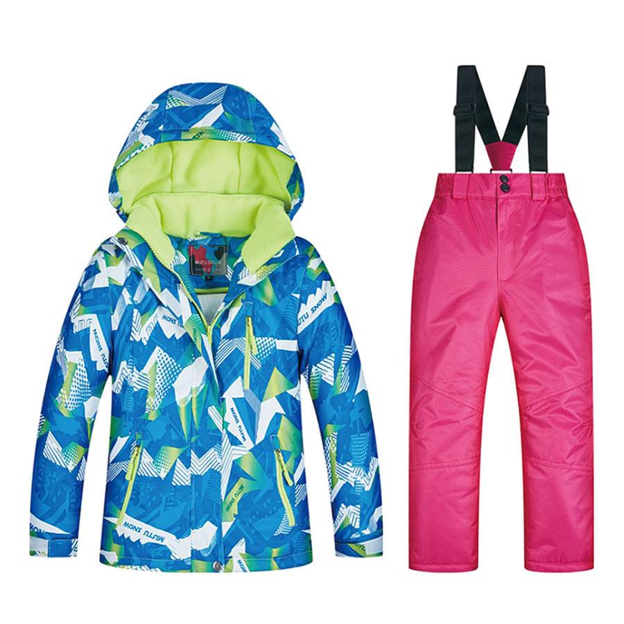 子供スキースーツセット-フード付きジャケットと雪よだれかけズボン2の冬防寒着の衣装セット｜stk-shop｜30