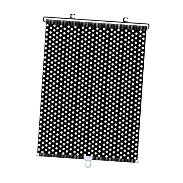 サンシェードカーテンユニバーサルプライバシードレープブラックアウトカーウィンドウカフェ45x125cmブラックドット