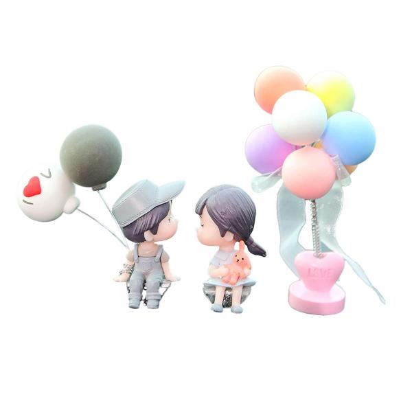 車のダッシュの装飾 カップル人形アクセサリー 自宅 女性 オフィス グレー カップル人形