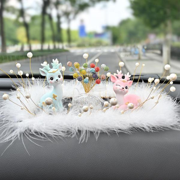 ヨーロピアンスタイルの鹿の像工芸品のアートギフト動物像樹脂トナカイの置物リビングルームオフィスホームバスルームカフェ , ブルーピンク