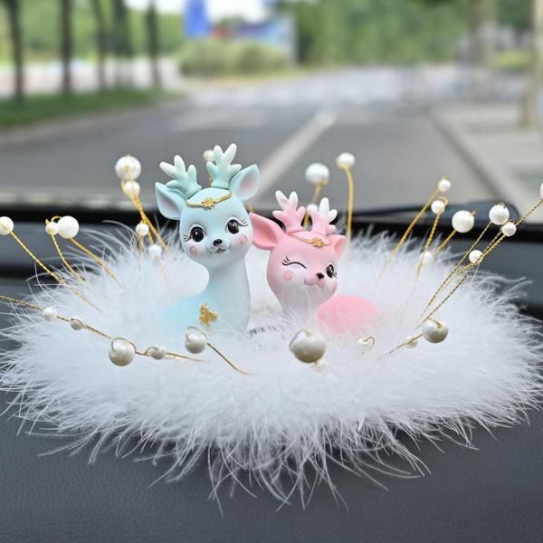ヨーロピアンスタイルの鹿の像工芸品のアートギフト動物像樹脂トナカイの置物リビングルームオフィスホームバスルームカフェ , ブルーピンク