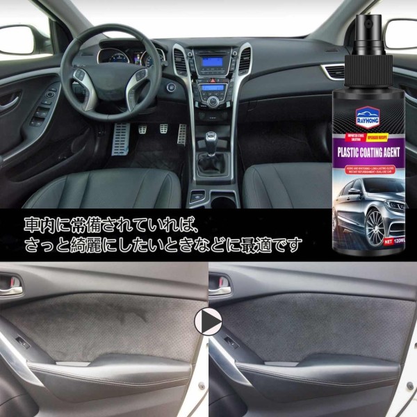 プラスチックコーティング剤 自動車内装クリーニング用 スプレークリーナー用 レザーディテイラー プロ用自動車再生剤 2pcs