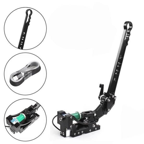 USB PC Sim レーシング ハンドブレーキ 交換用 ユニバーサル 車 ゲーム クリスマス用 , ブラック