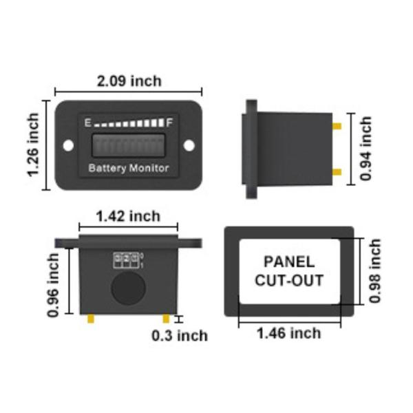 LED バッテリー容量インジケーター バッテリーモニター 12V 24V 36V 48V 60V 72V 鉛蓄電池メーター バッテリーゲージ