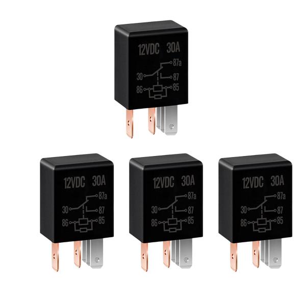 4個パック カーリレー 5ピン 12V 30A 車両修理部品 耐久性 多目的