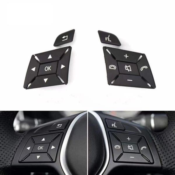 ブラックステアリングホイールコントロールメニュースイッチボタン 1669052800 1669052900 取り付けハードウェア耐久性のある