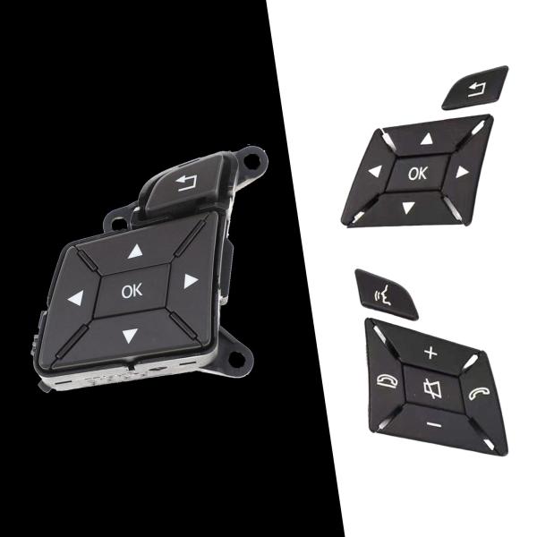 ブラックステアリングホイールコントロールメニュースイッチボタン 1669052800 1669052900 取り付けハードウェア耐久性のある