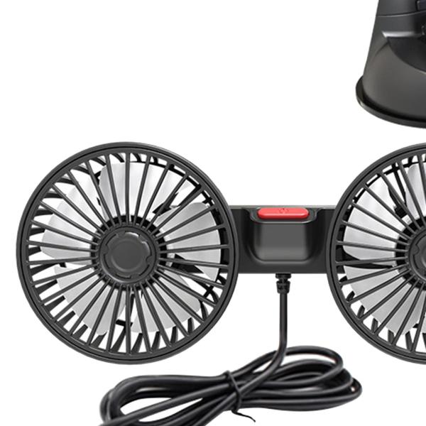 車の電動ファンポータブル車両ファン風規制デスクファンマウントデュアルヘッドエアクーラーカーアクセサリーダッシュボードホームRVセダン用