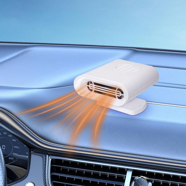 ポータブルカーヒーターファン電気ヒーターホワイト5x4x3インチ自動車用24V