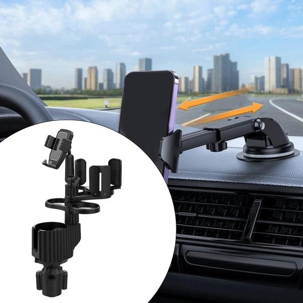 汎用車用カップホルダー拡張アダプター コーヒーカップ マグカップ用 調節可能 グレー