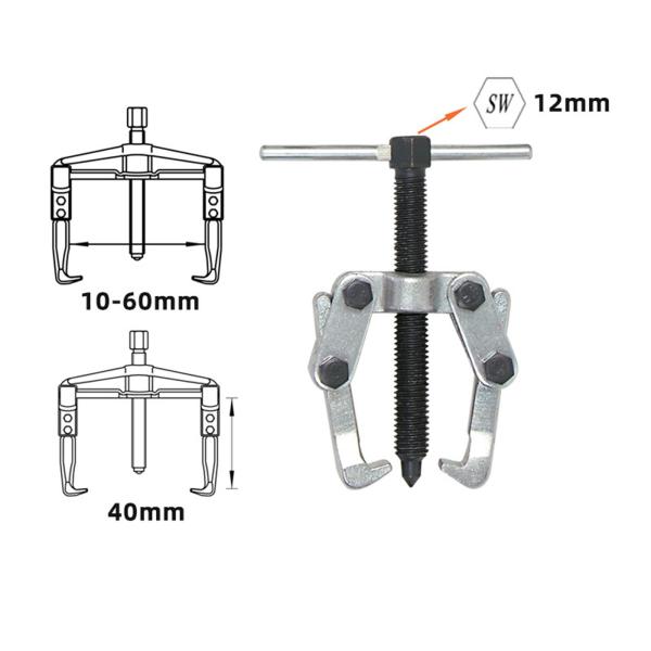 2つのジョー 10〜60mm ベアリングプーラー 鍛造ジョーギアプーラー調整可能なクランプ