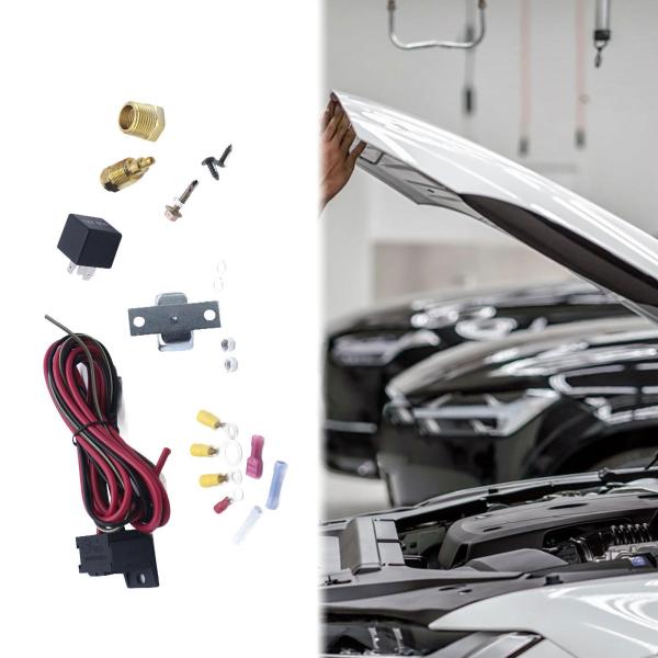 電動冷却ファンサーモスタットキット 60 アンペアリレーキット 200 オン 185 オフ 12 V 温度制御 金属電動ファンリレーキット