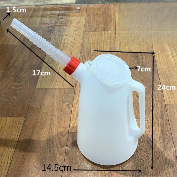 オイル計量ジャグ キャップ付き 頑丈 ポータブル スケール付き 計量オイルジャグ 2L