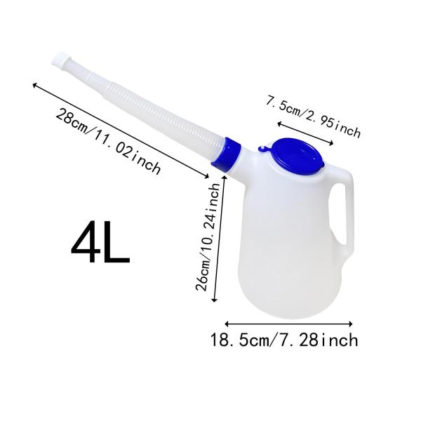オイル計量カップ キャップ付き 効率的なディスペンス ポータブル 長い注ぎ口付き 4L