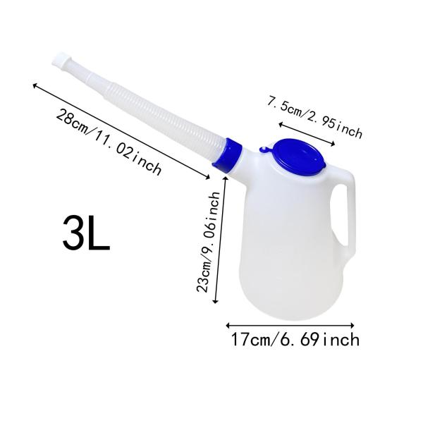 オイル計量カップ キャップ付き 効率的なディスペンス ポータブル ロング注ぎ口 3L