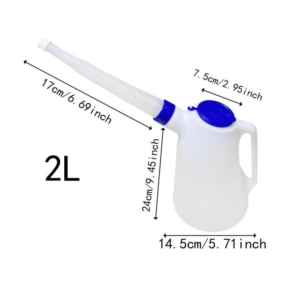 オイル計量カップ キャップ付き 効率的なディスペンス ポータブル ロング注ぎ口 2L