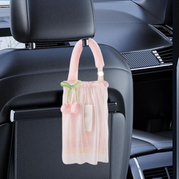 吊り下げ式ナプキンホルダー 収納バッグ 吊り下げ式ティッシュボックスカバー ユニバーサル 美しい車後部座席用ナプキンホルダー 家庭用車