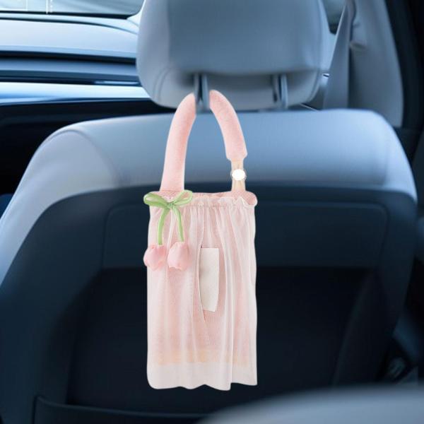 吊り下げ式ナプキンホルダー 収納バッグ 吊り下げ式ティッシュボックスカバー ユニバーサル 美しい車後部座席用ナプキンホルダー 家庭用車