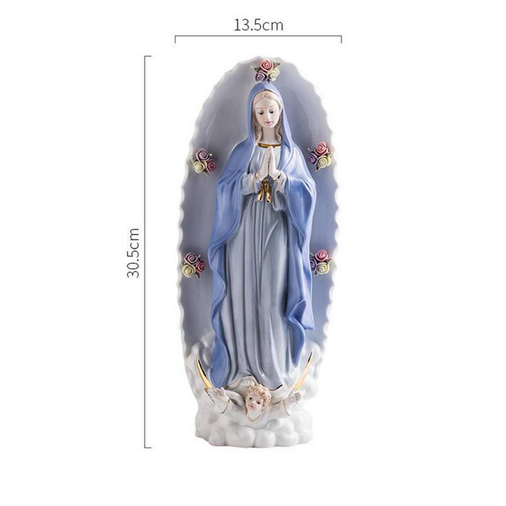 イエスキリスト像彫刻聖母マリア小像置物クリスチャンカトリック聖地オブジェクト現代の家庭のセラミック装飾装飾品教会用品