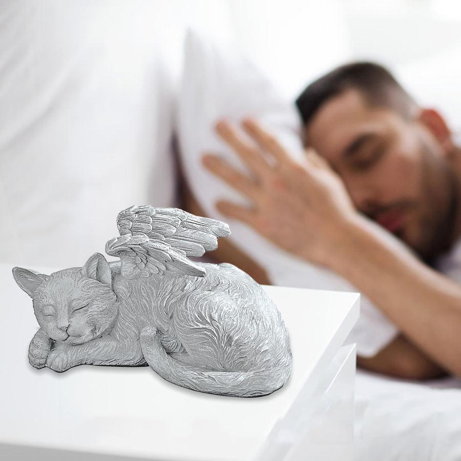 天使ペット像.スーパーかわいい睡眠犬/猫天使の翼樹脂の庭の飾り記念トリビュート用の彫像ホーム庭の芝生|stk-shop|12