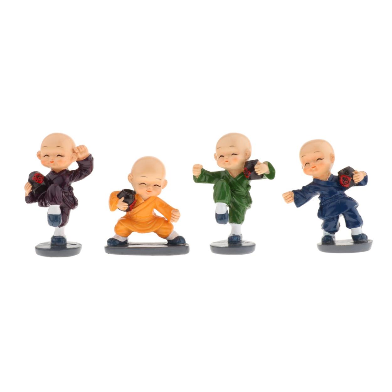 4個樹脂僧侶フィギュア像かわいい僧侶ホーム車の装飾仏像僧侶置物｜stk-shop｜02