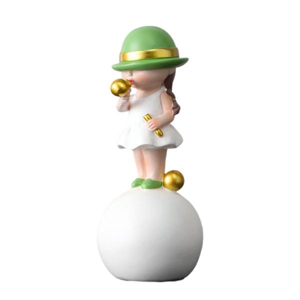 かわいい漫画の置物の彫刻の装飾の彫像のオフィスのデスクトップA_Girl_Green