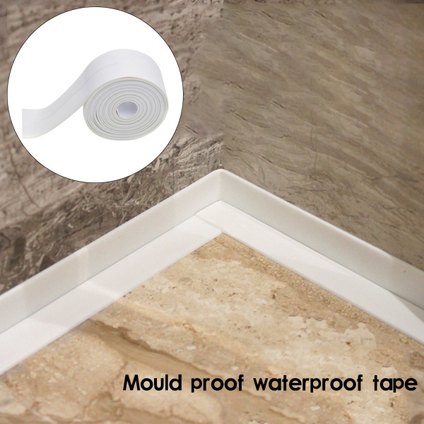 コーキングストリップ、浴槽コーキングテープpvc自己粘着防水シールテープキッチンシンクトイレ浴室のシャワーとバスタブの床壁エッジプロテクター