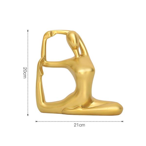 ヨガポーズフィギュアレジン像人間の彫刻ホームオフィスの装飾20x21cm