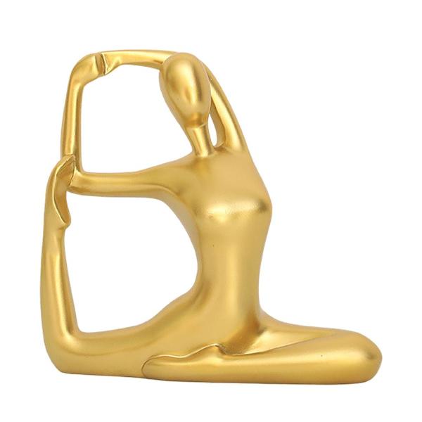 ヨガポーズフィギュアレジン像人間の彫刻ホームオフィスの装飾20x21cm