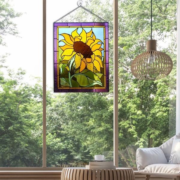 アクリルステンドグラス窓パネルステンドグラス花柄窓パネル8 × 6インチ手作りホームdecortionパネル