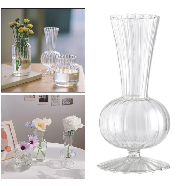 透明花瓶背肥厚クリスタルガラス水耕花瓶フラワーアレンジメントホーム結婚式の装飾、3サイズ｜stk-shop｜05
