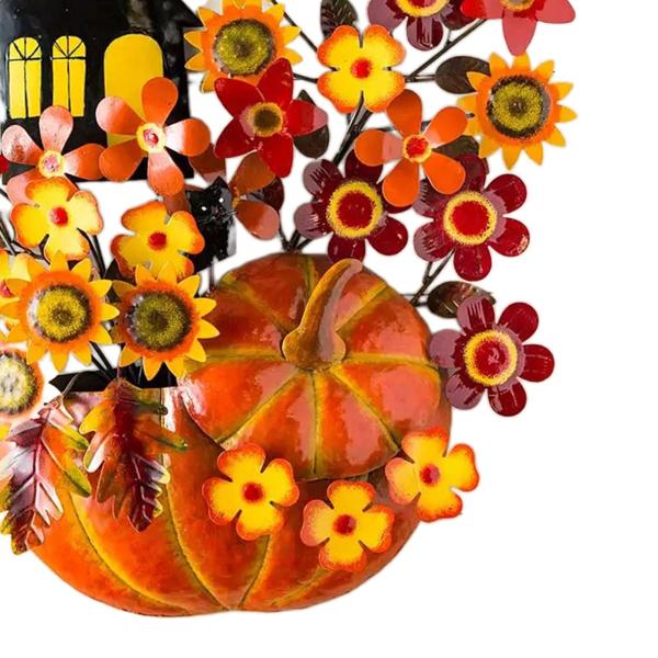 壁の装飾の花輪3Dカボチャの正面玄関の花輪秋の結婚披露宴の感謝祭/ハロウィーンの壁掛けの装飾のための造花秋の花輪