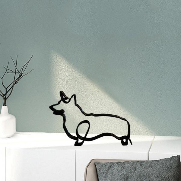抽象的な猫の犬の置物リアルな動物の彫刻の像11x16x0.5cm
