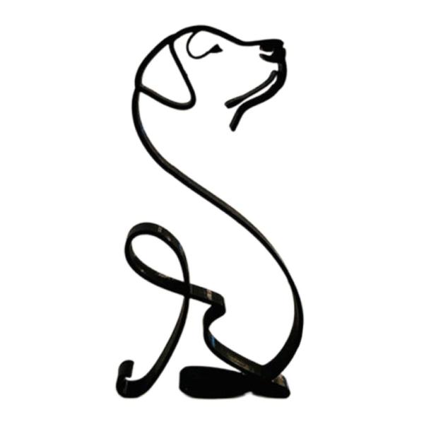 抽象的な猫の犬の置物リアルな動物の彫刻の像16.9x8.6cm