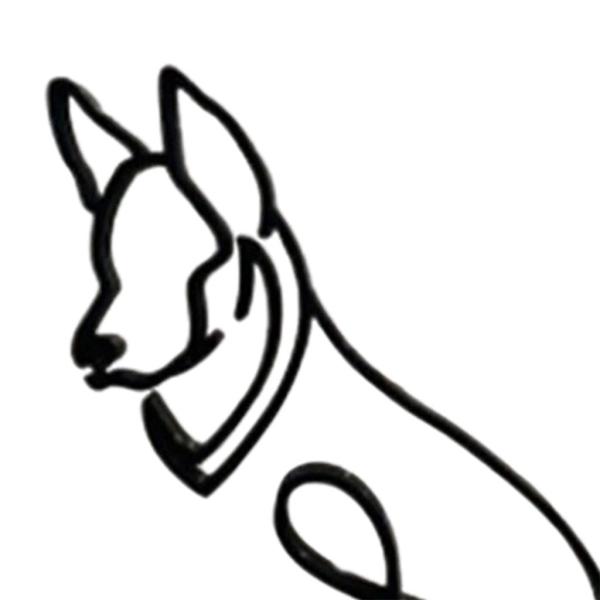 抽象的な猫の犬の置物リアルな動物の彫刻の像11x16x0.5cmB