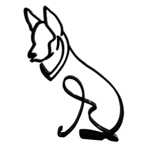 抽象的な猫の犬の置物リアルな動物の彫刻の像11x16x0.5cmB