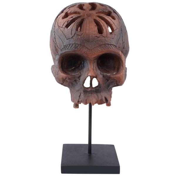 スカルスタチュースケルトンヘッドモデル彫刻ハロウィンデスクトップオーナメントクラフト