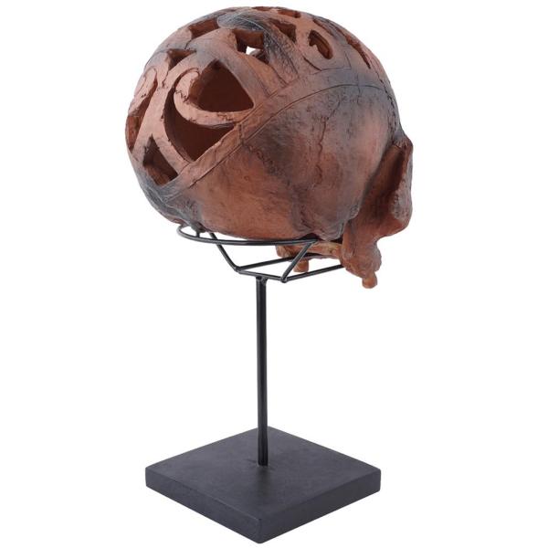 スカルスタチュースケルトンヘッドモデル彫刻ハロウィンデスクトップオーナメントクラフト