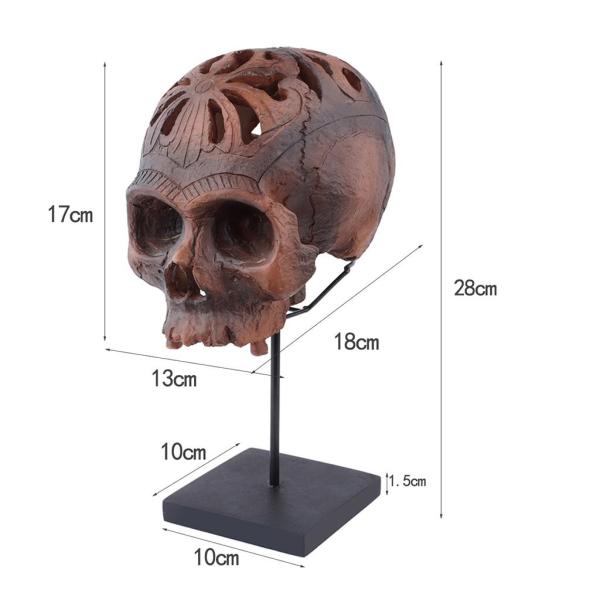 スカルスタチュースケルトンヘッドモデル彫刻ハロウィンデスクトップオーナメントクラフト