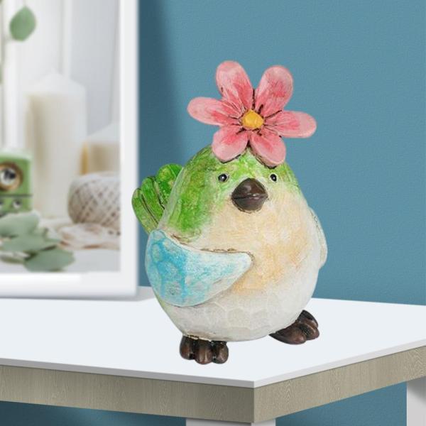 かわいい鳥の形の彫刻動物の装飾置物像卓上赤